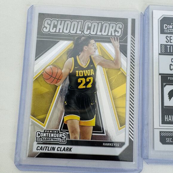 2024 Panini Caitlin Clark Contenders School Colors & Season Ticket Parallel Lot - Picture 2 of 6